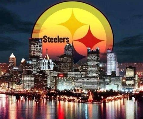 steeler skyline shadow box|steelers logo image.